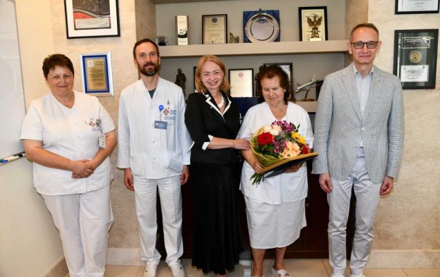Gabinet Dyrektora WIM, od lewej: Agnieszka Woźniak-Kosek ,Komendant WIM-PIB Adam Bachta, Monika Pintal -Ślimak, Alicja Rączka, Dyrektor WIM-PIB.