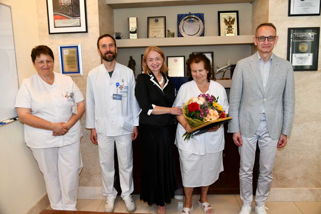 Gabinet Dyrektora WIM, od lewej: Agnieszka Woźniak-Kosek ,Komendant WIM-PIB Adam Bachta, Monika Pintal -Ślimak, Alicja Rączka, Dyrektor WIM-PIB.
