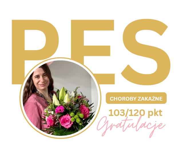 Dominika Jaskóła Polkowska z bukietem kwiatów.
